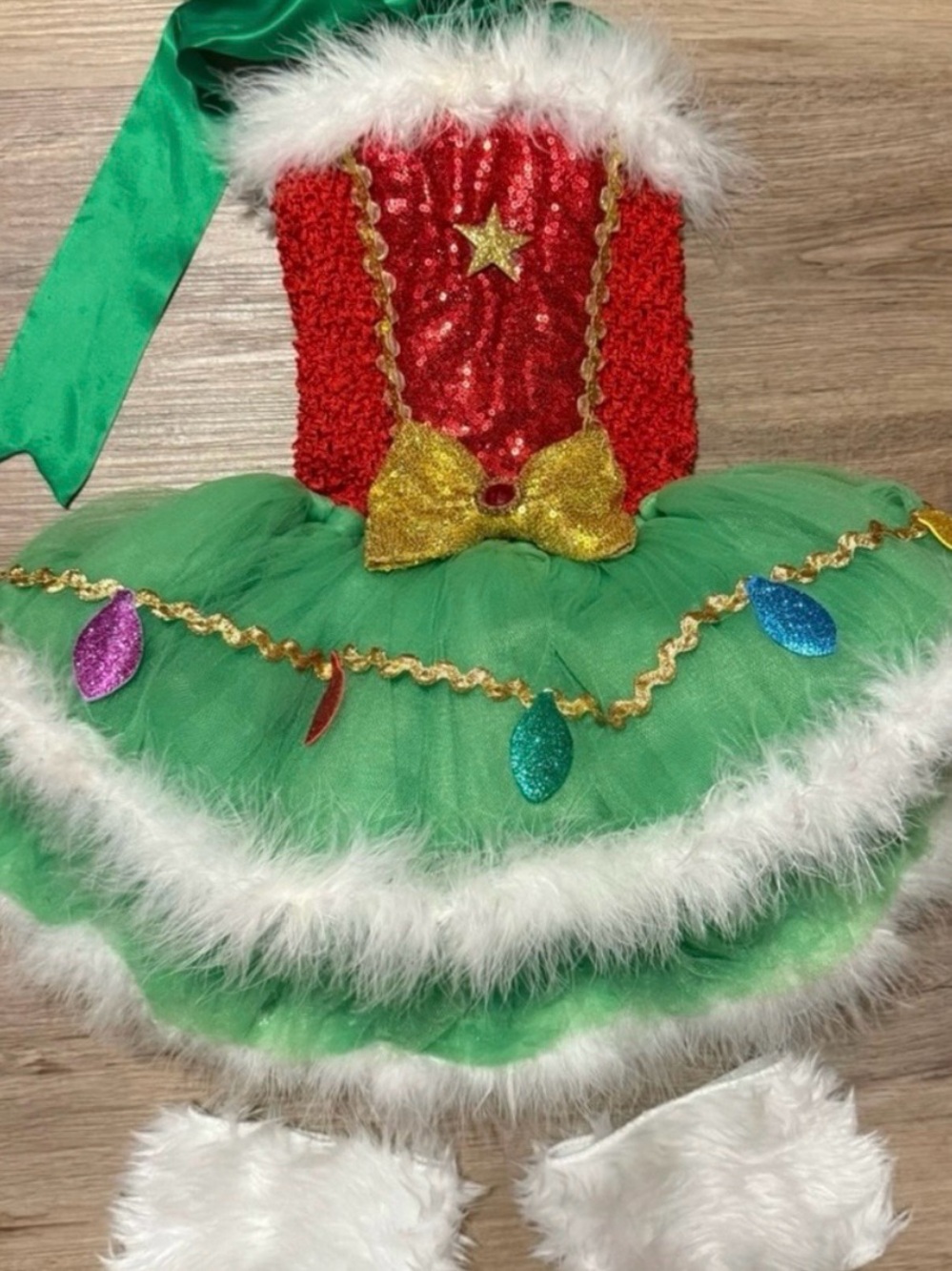 Christmas Tree Tutu Dress Costume 2-3T Pageant Holiday Handmade Etsy Outfit